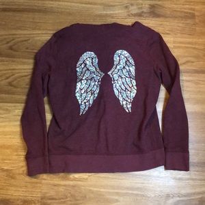 Maroon Victoria’s Secret zip up hoodie